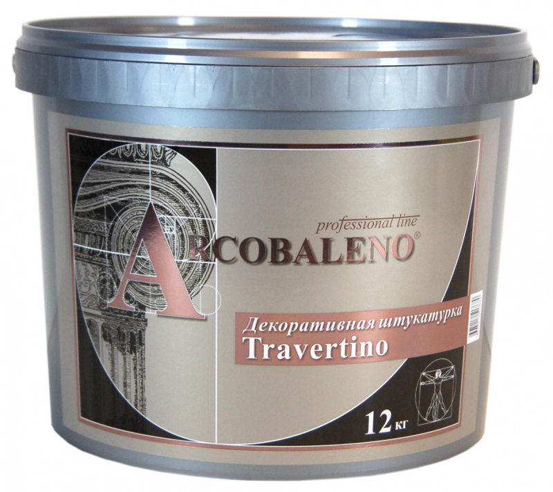 Штукатурка декоративная Arcobaleno TRAVERTINO / Аркобалено Травертино, имитирующая срез натурального камня «Травертин» для наружных и внутренних работ