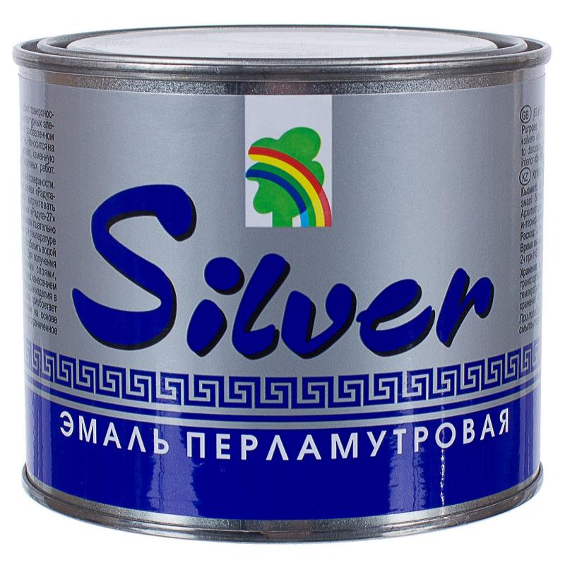 Эмаль декоративная акриловая Радуга Silver, перламутровая, под серебро  для наружных и внутренних работ