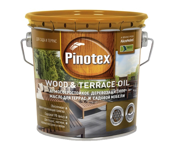 Масло террасное твердеющее Pinotex Wood & Terrace Oil / Пинотекс Вуд энд Террас Оил деревозащитное масло для террас и садовой мебели