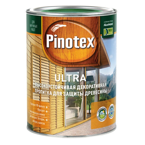 Антисептик для древесины Pinotex Ultra / Пинотекс Ультра, тиксотропный с УФ фильтром защита до 10 лет