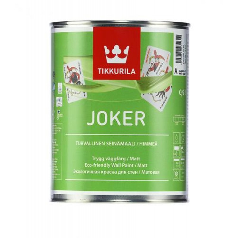 Краска интерьерная Tikkurila Joker / Тиккурила Джокер матовая, моющаяся, экологичная