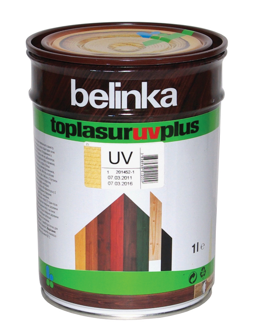 Антисептик (лазурь) Belinka Toplasur UV Plus / Белинка Топлазурь УВ плюс, бесцветное толстослойное высокоэффективное лазурное покрытие с воском и УФ-фильтрами для защиты естественного цвета древесины