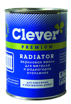 Акриловая эмаль  для металла и радиаторов отопления CLEVER RADIATOR 1кг